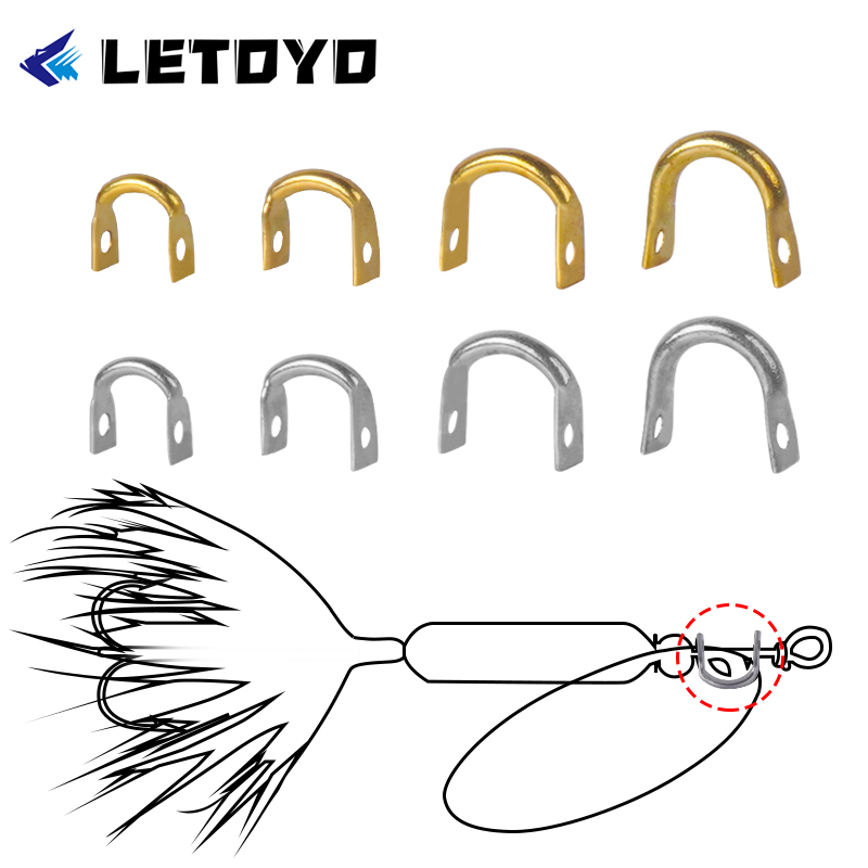 Fishing Lure Spoon - LETOYO 100pcs Folded Clevises U-Shaped for
