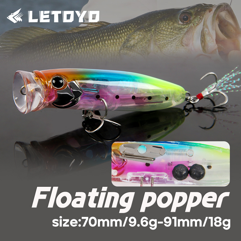 LETOYO 9.6g/18g Floating Poppe - Fishing Lure Popper ulasan dan harga