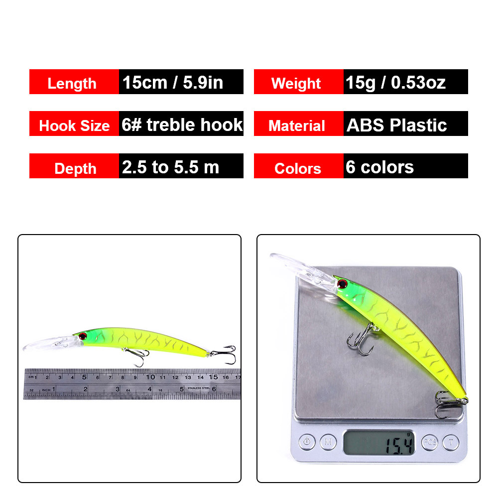 1PCS 15cm 15g  Deep Diving Jer - Fishing Lure Jerkbait ulasan dan harga