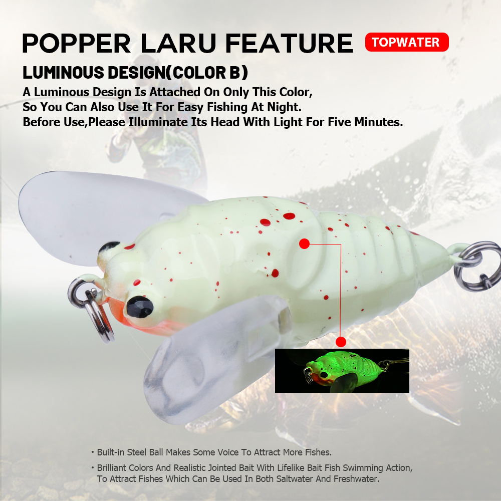 Agoie 6.5g 5cm Topwater Popper - Fishing Lure Popper ulasan dan harga