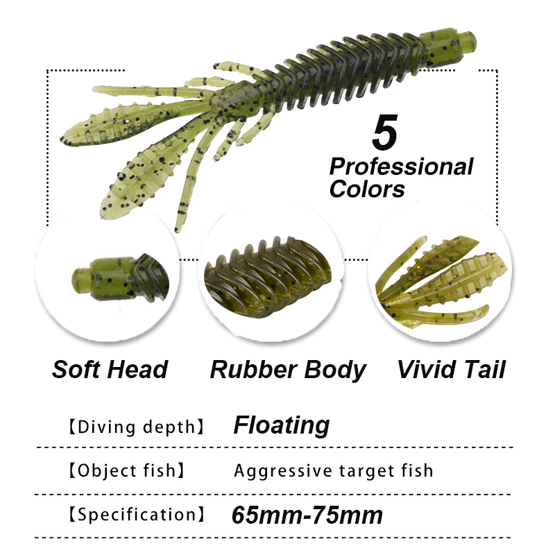 WESTBASS 5PCS Soft Larva Baits - Fishing Lure Spinnerbait ulasan dan harga