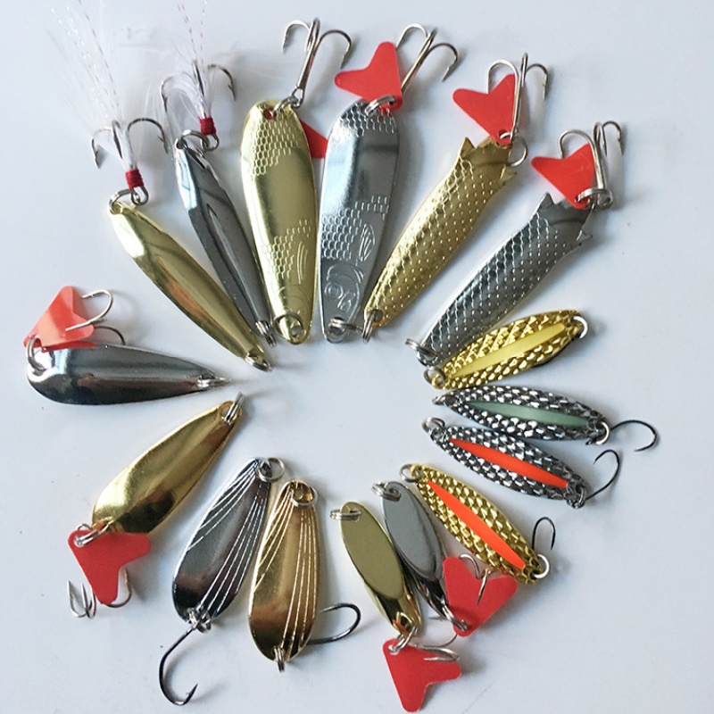 Fishing Lure Kit 16 Pcs Sets T - Fishing Lure Spoon ulasan dan harga